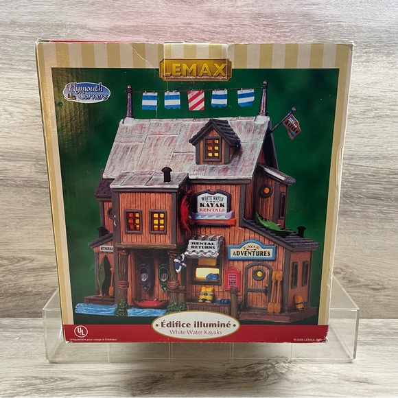 Lemax Signature Collection White Water Kayaks 85710 Lighted Cabin Rafting 2008 - Picture 3 of 14